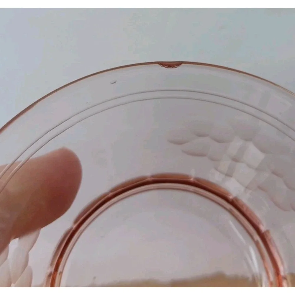 VTG Pink Depression Glass Etched Fruit Sherbet Dessert Bowl‎ 3½ x 2